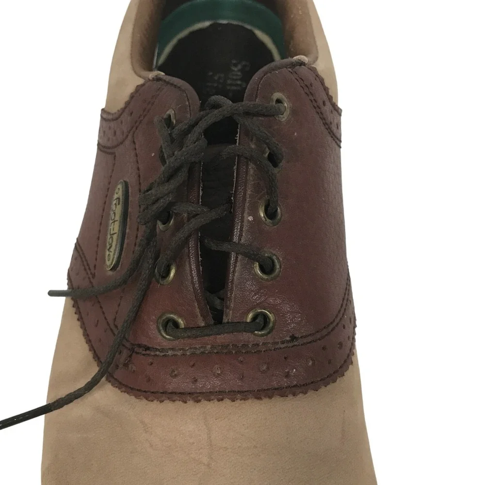 FootJoy SoftJoys Sierra Mens US 9M‎ Brown Tan Golf Shoes Plastic Spikes